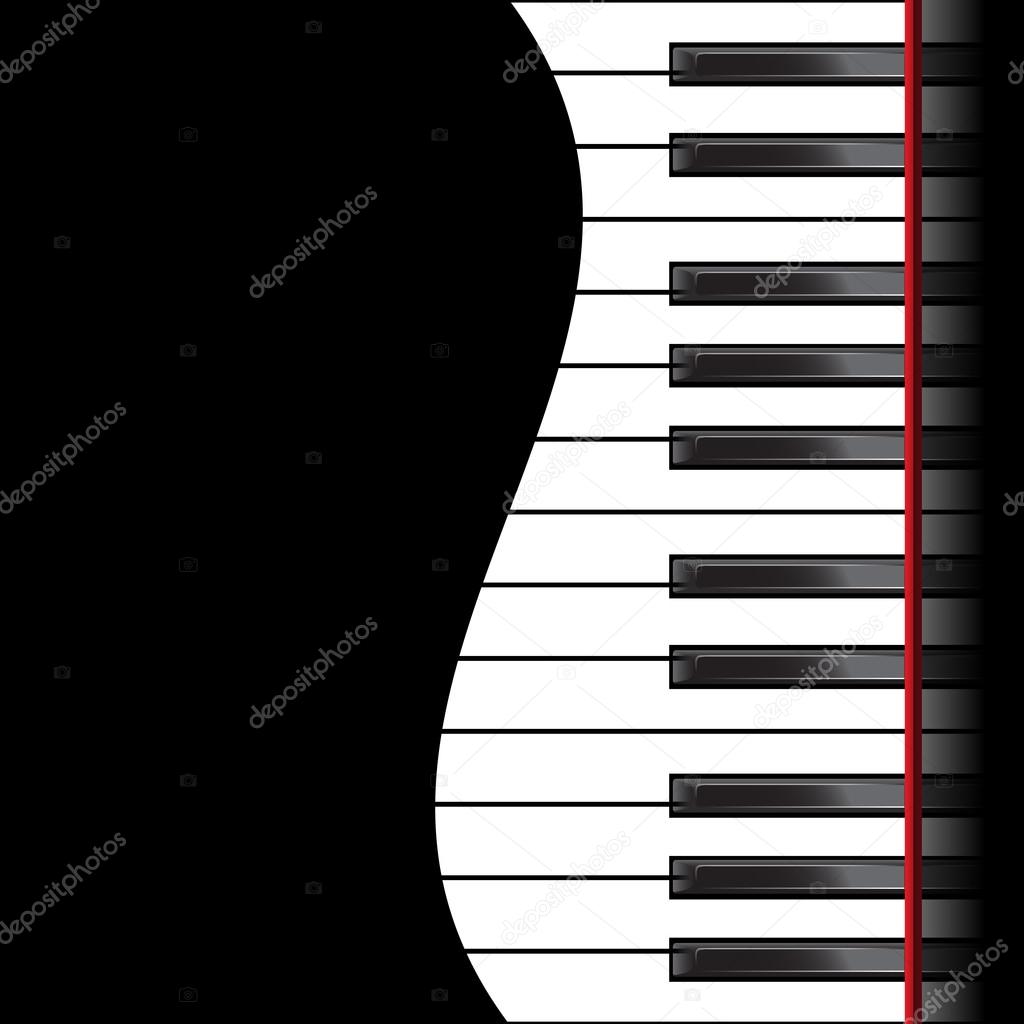 Piano on a black background