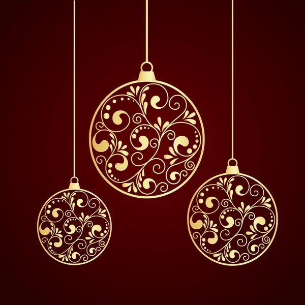 Palle d'oro di Natale — Vettoriale Stock