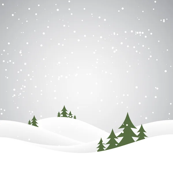 Christmas snow hills — Stock Vector