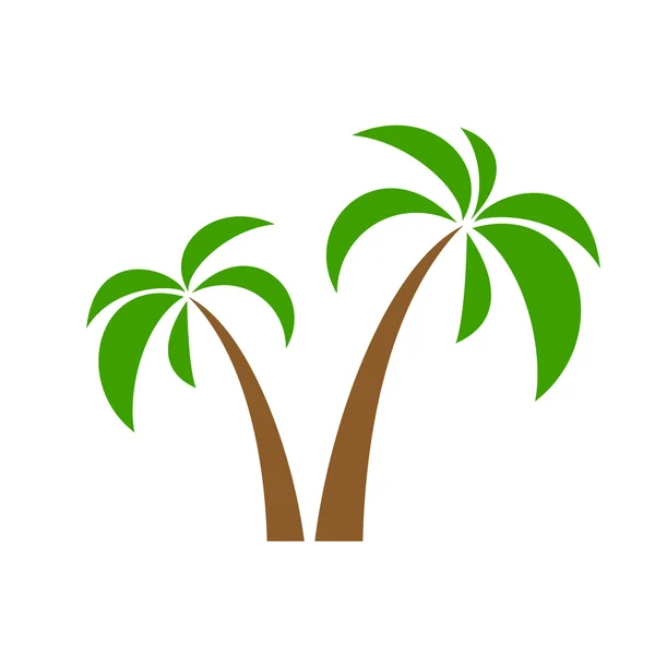 Palmeras en blanco — Vector de stock