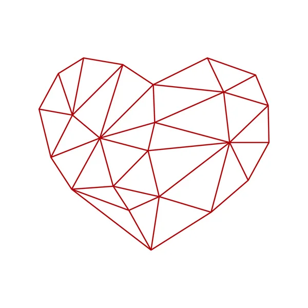 Corazón bajo poli — Vector de stock