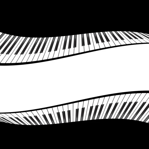 Fekete-fehér zongora sablon — Stock Vector