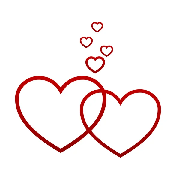 Röda hjärtan på vitt — Stock vektor
