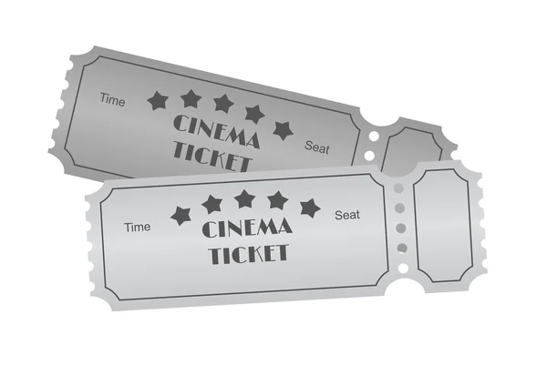 Biglietto cinema su bianco — Vettoriale Stock
