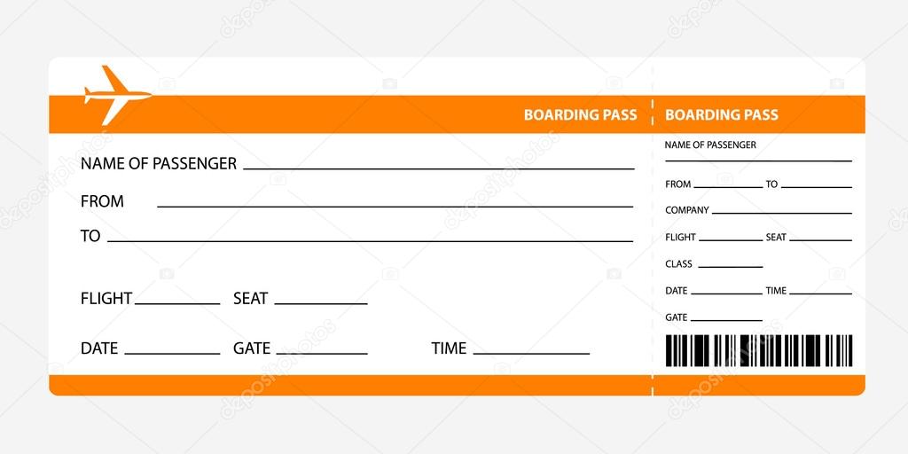 orange boarding pass