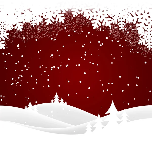 Christmas snow hills — Stock Vector