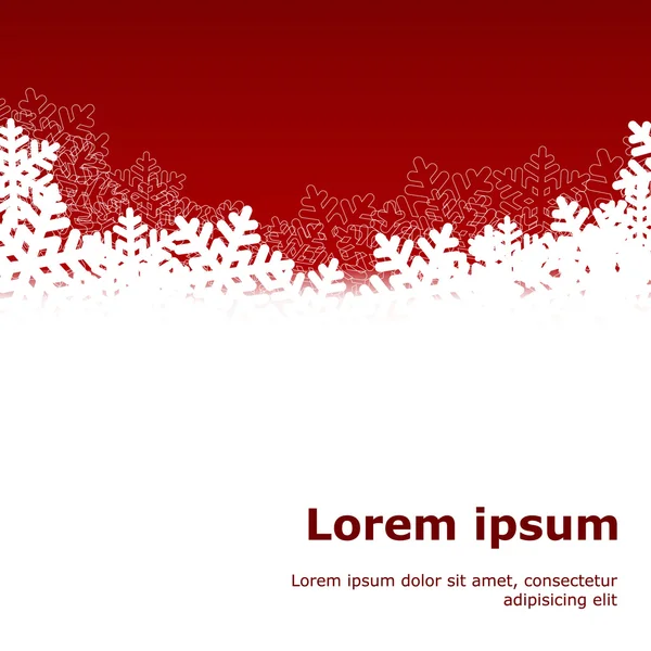 Snowflake on red background — Stock Vector