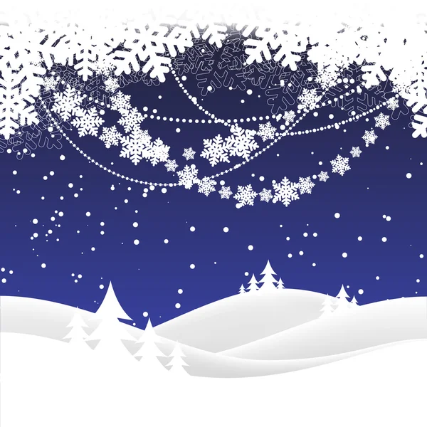 Christmas snow hills — Stock Vector