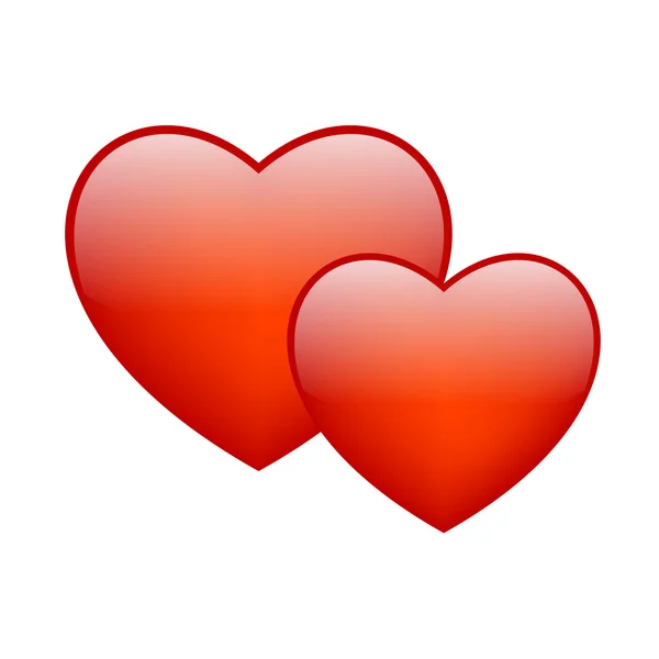 Two red hearts — Stock Photo, Image