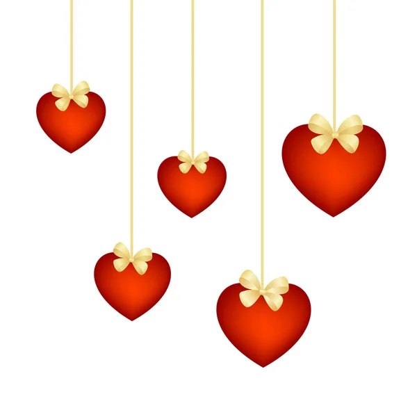 Red hearts hanging — Stock Photo, Image