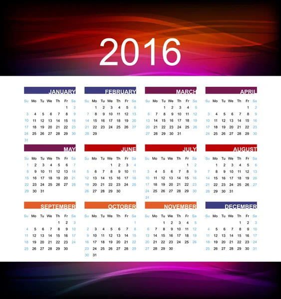 Kalender für das neue Jahr — Stockvektor