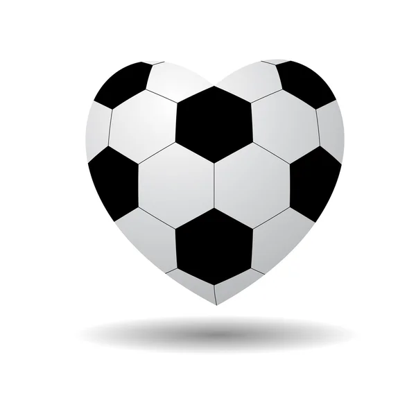 Soccer ball heart — Stock Vector