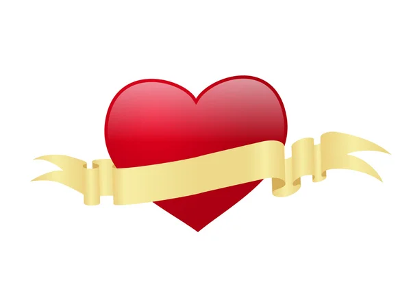 Icône coeur rouge — Image vectorielle