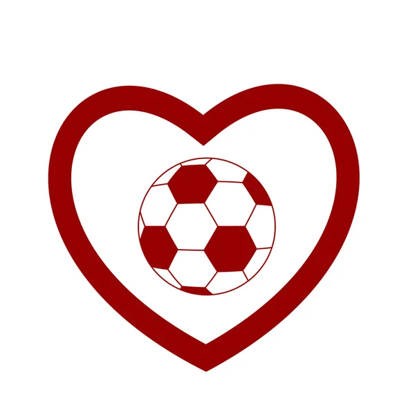 Football ballon coeur — Image vectorielle