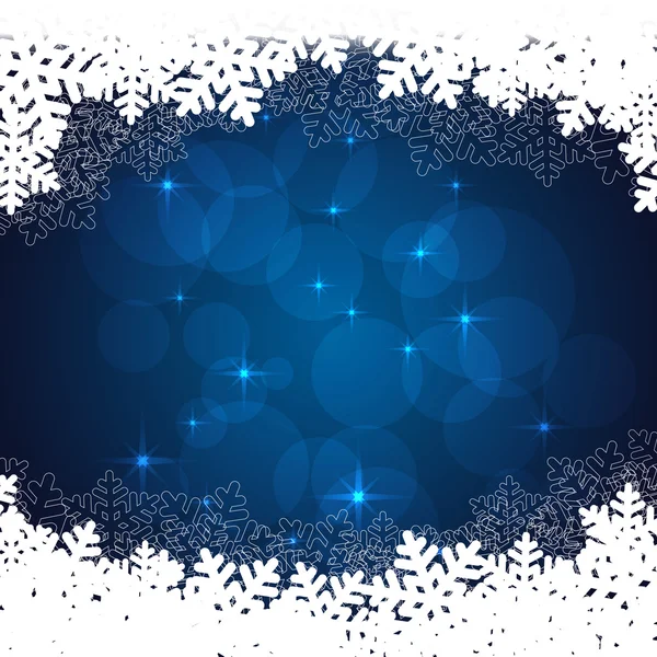 Νιφάδες χιονιού μπλε φόντο — Διανυσματικό Αρχείο