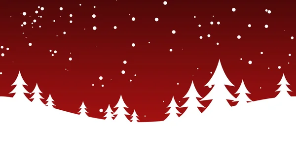 クリスマスの雪の丘 — ストックベクタ