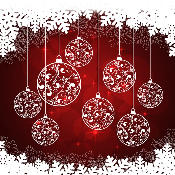 Snowflakes background red — Stock Vector