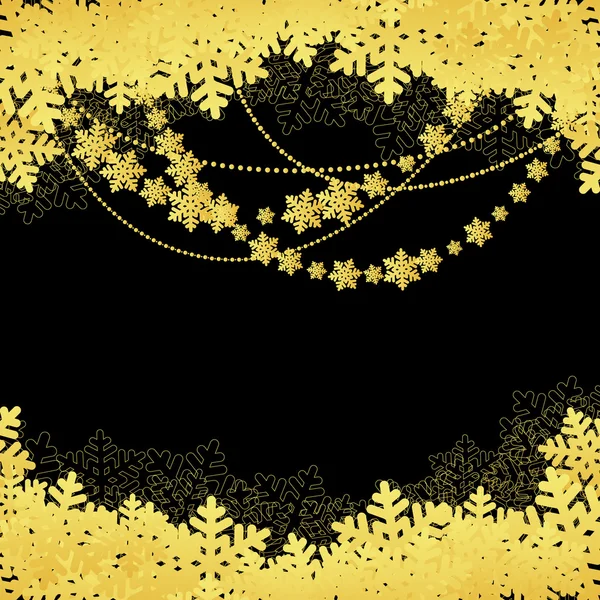 Snwoflakes fond noir — Image vectorielle