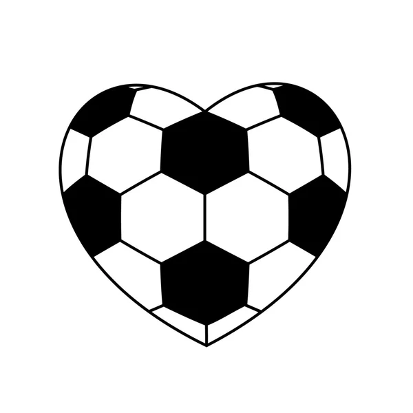 Football ballon coeur — Image vectorielle