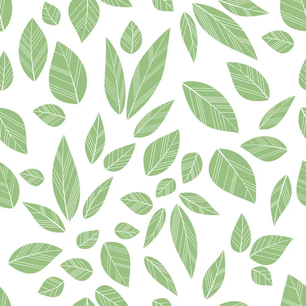 Green seamless leaves — Stock Vector