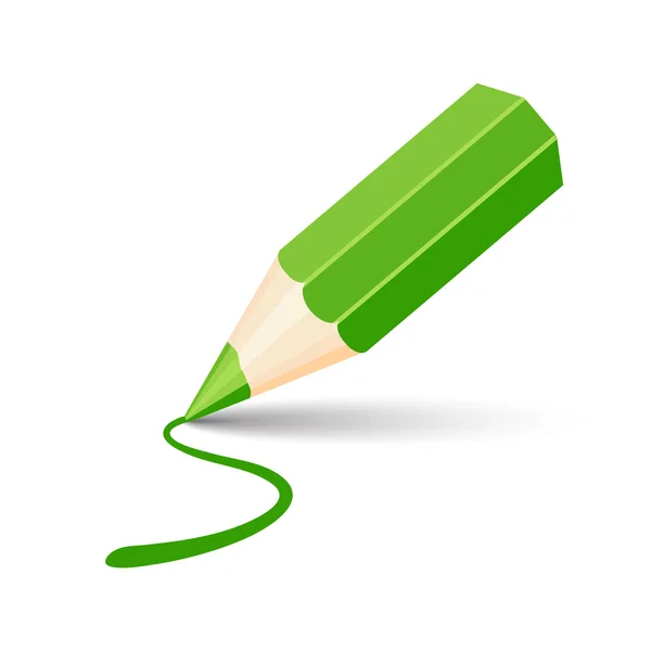 Yeşil kalem simgesi — Stok Vektör