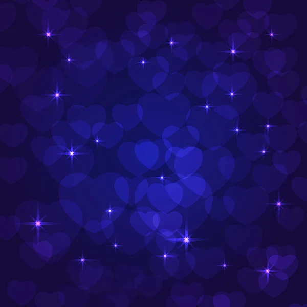 Bokeh azul valentine fundo — Vetor de Stock