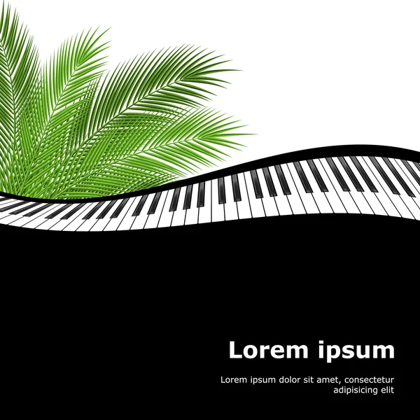 Palm-gren och piano mall — Stock vektor