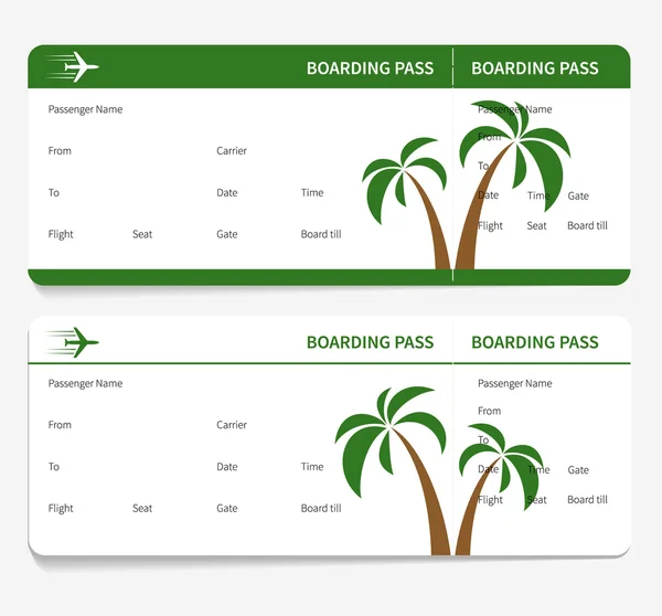 Tickets leaves boarding pass — Stock Vector