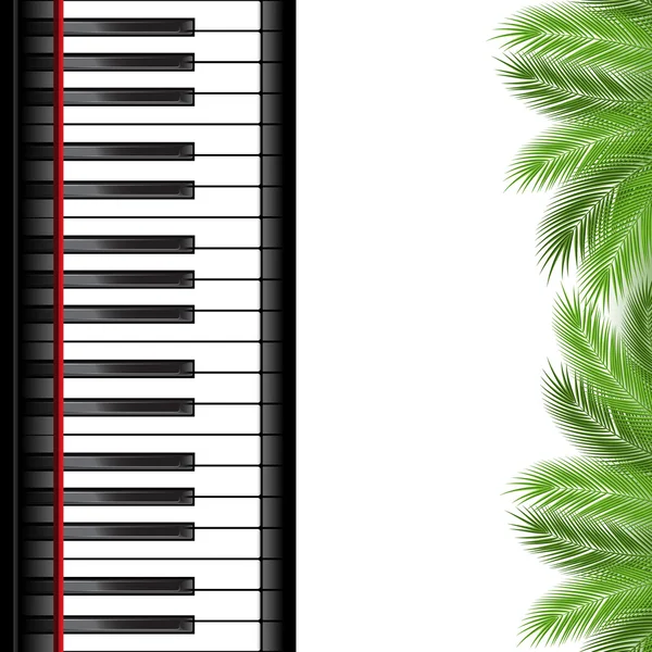 Palm tak en piano sjabloon — Stockvector