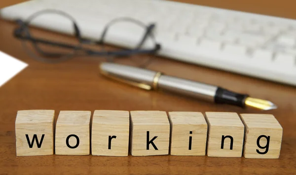 The word working on wood stamp — Stock Photo, Image