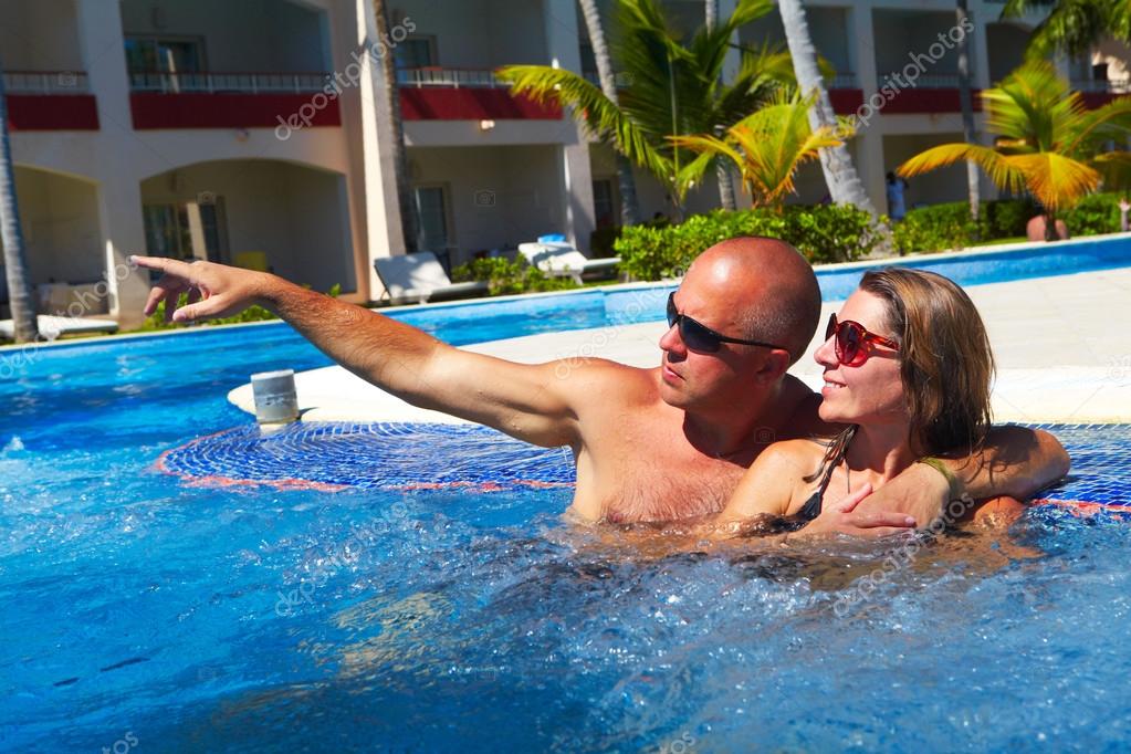 Loving Couple In Jacuzzi Stock Photo C Petrkurgan 58751245