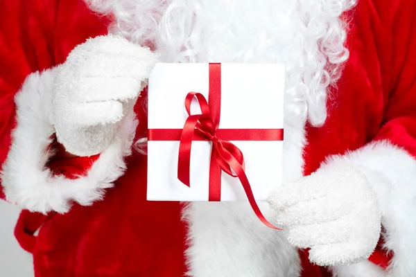 Christmas  Santa Claus with gift — Stock Photo, Image