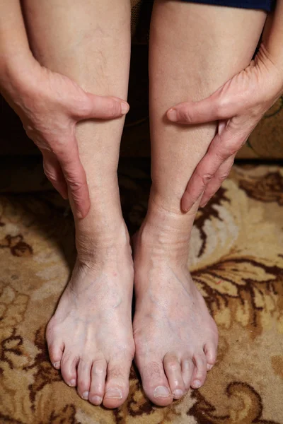 Legs of senior woman — Stock Photo, Image