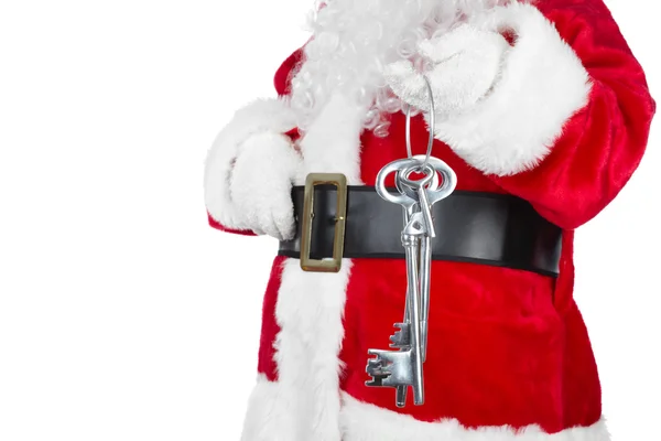 Noel Baba ile ev anahtar — Stok fotoğraf