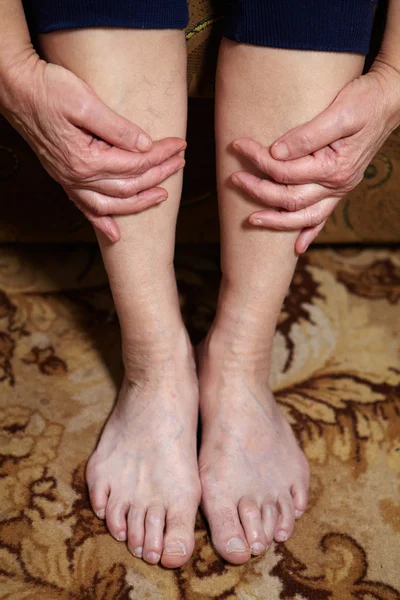 Legs of senior woman — Stock Photo, Image