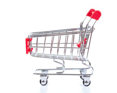 alışveriş sepeti, üzerinde beyaz izole 
