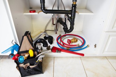 Sıhhi tesisat araçları mutfak.