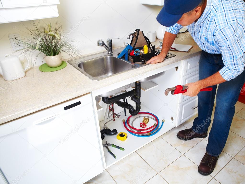 Plumber on the kitchen.