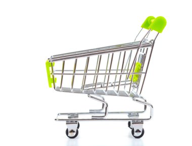 alışveriş sepeti, üzerinde beyaz izole 