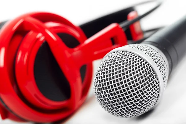 Microphone and headphones — Stock Photo, Image