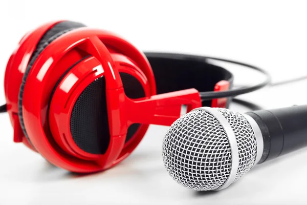 Microphone and headphones — Stock Photo, Image