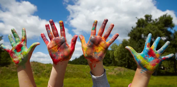 Children draws paints — Stock Photo, Image