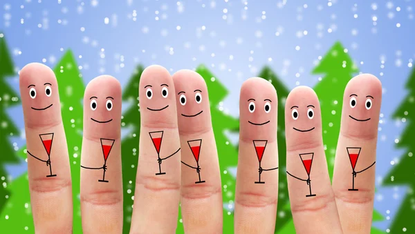 Happy fingers and christmas — Stock Photo, Image