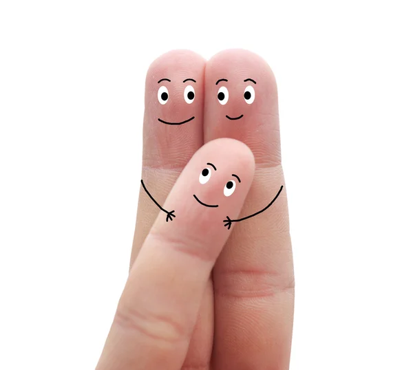 A happy family on a white background — Stock Photo, Image