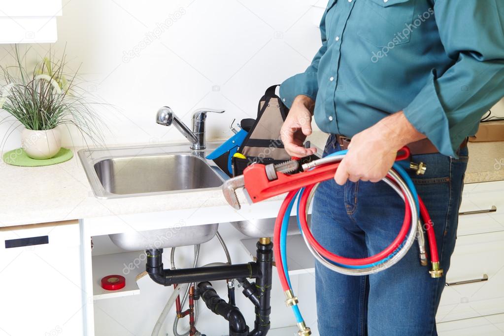 Plumber on the kitchen.