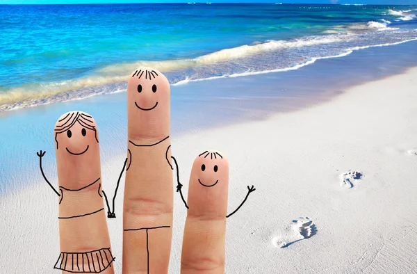 Familia en la playa. Vacaciones exóticas — Foto de Stock