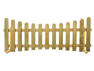 Ahşap çit üzerinde beyaz izole