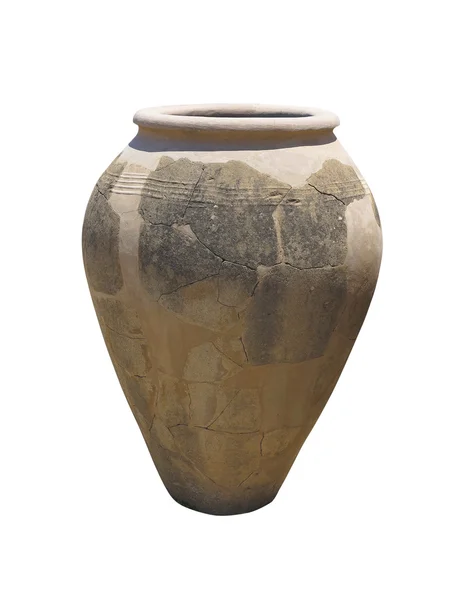 Старовинна глина Мінойська прикрашена амфорою ізольована — стокове фото