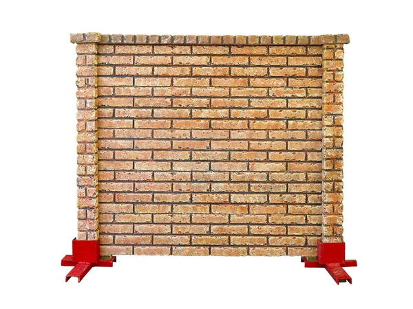 Brick stone prefabricated fence section isolated over white — Stock Photo, Image