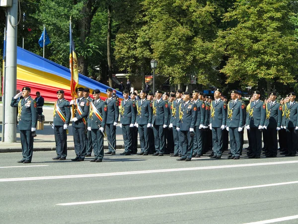 2021 Moldavien Chisinau Soldater Deltar Den Militära Paraden Tillägnad Självständighetsdagen — Stockfoto
